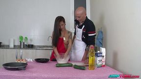 Fucking Aris Dark's perfect ass while we cook part 1