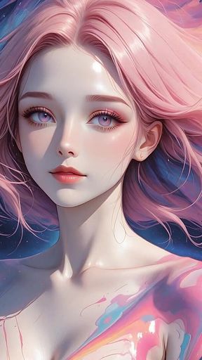 Lustrender: Living Abstract Art Skin Big Tit Morphing Beauty - Ai Video