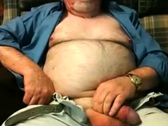 Hairy Grandpa Bear Fondling His Cock
