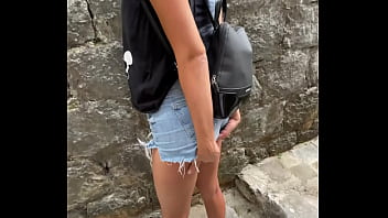 TALL SKINNY TEEN BRUNETTE FLASHES NATURAL TITS IN PUBLIC - RISKY DEEPTHROAT BLOW JOB AND SLOPPY DOGGY STYLE SEX