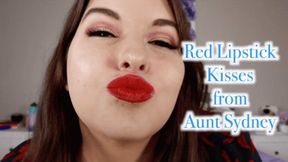 Red Lipstick Kisses from Aunt Sydney - A lipstick fetish scene featuring: red lipstick, doting, POV kissing, taboo, and older woman - 720 WMV