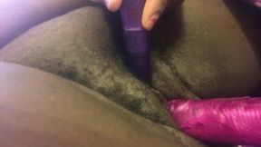 Sexy Black Girl Plays with Fat Pussy