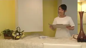 Delicious Japanese masseuse rides dick and gets cum on tits