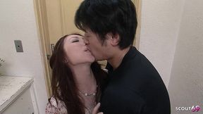 petite japanese teen with bushy pussy seduce to first cum inside pussy fuck by fat cock at uncensored jav porn