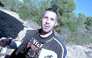 With her huge natural tits she gets ass fucked on the quad