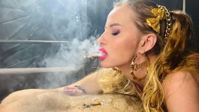 Speed smoking 1 & 2at once on my boyfriends chest with burnings