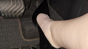Quick drive in my black heels in my altima