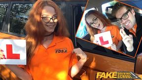 Ella Hughes And Ryan Ryder In Fake Driving Instructor Fucks His Cute Ginger Teen Student In The Car And Gives Her A Creampie
