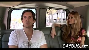 Wild penis riding inside a car