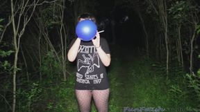 Alissa Smoking into a Balloon