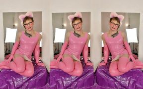 Sissy Latex Slut Makes Her Big Cock Cum