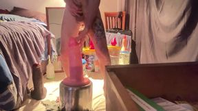 Hole Wrecker Rips Loose Gay Man Pussy With Massive Pink Dildo Beast