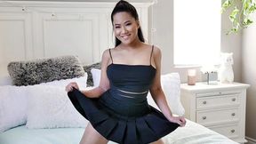 Asian virgin tries huge white shaft in cowgirl & deepthroat