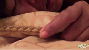 Brunette Strips Down as Asian Lover Awaits Big Cock Missionary Style