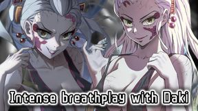 Try not to choke from Daki&#039;s powerful ribbons (Breathplay JOI)