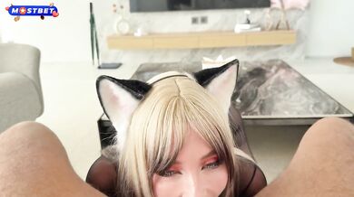 Naughty Neko in Stockings and High Heels Rough Fucks Hard in all Holes & Swal...