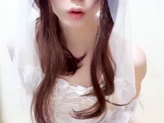 Shemale tranny enjoying solo masturbation