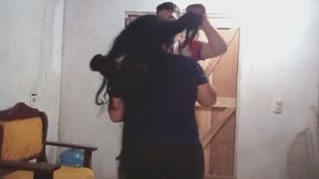 Juego de control y cabello
