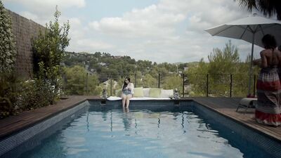 Poolside Toy Play Gets Hot Lesbian Babes Off