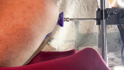 Big Black Bottom Pounded By Fuck Machine Until Moaning Prostate Orgasm