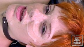 Sexy Redhead teen gets a huge face full of CUM from a small cock