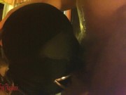 POV Harsh dental gag deepthroating slut in leather harness