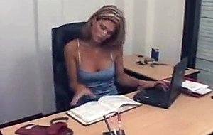 Hot masturbation at office
