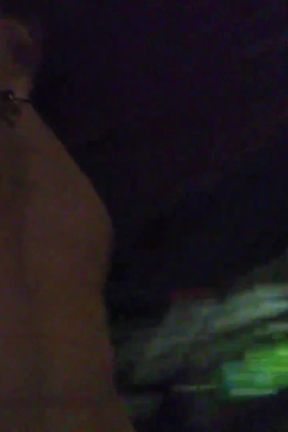 Pierced cock cumming twice in risky outdoor