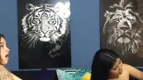 British milf gets her pussy licked and spanked by lez before FFM fun