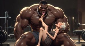 Granny Moaning in Pleasure - Strong Black Man Sucking Her Feet
