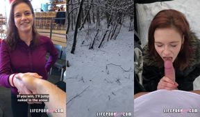 Sophia Traxler fucks outside in the winter