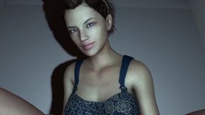 riding a ball with a plastic cock in the ass