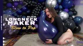 Alice Longneck Maker : Blow to pop Blue Unique 16" - 4K