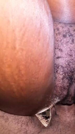Beautiful Creampie Dripping Out of My Ebony's Asshole After a Good Fuck