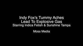 Indy Fox's tummy aches lead to explosive gas ft Indica Fetish and Sunshine Tampa