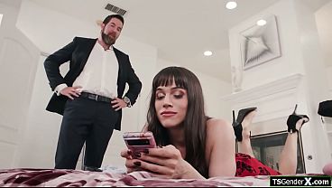 Trans anal ride her sugardaddys big cock