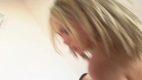 Stunning blonde bounces her round juicy ass on his hard dick
