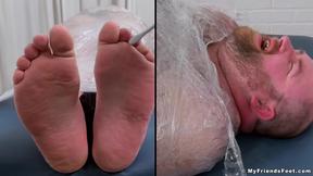 MyFriendsFeet: Tommy Bearhama gets mummified and giggles with feet tickles