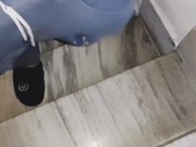 Sissy shemale walking nude at night and piss while in caged and plugged