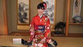 ”Yuria Tominaga in kimono gets things on her beaver”