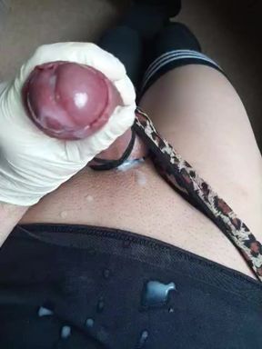 Femboy gently edges his cock until it erupts