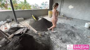 Girl from streets used and fucked on construction site