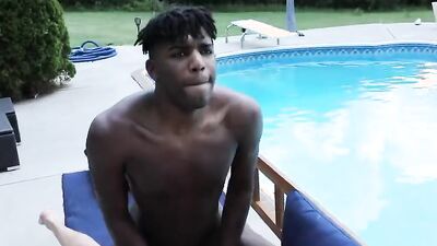 Jack Valor and his neighbor are fucking by the swimming pool