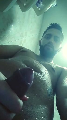 Jerking off in the shower