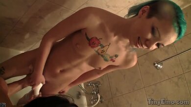 Tattooed emo babe gets her pussy shaved and fingered