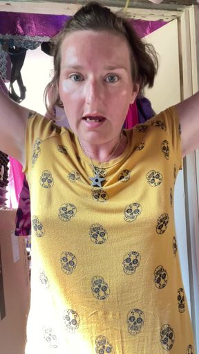 Slapping suncream on my boobs to do topless gardening! But then I got caught by a knock at my door! FAN REQUEST VIDEO!