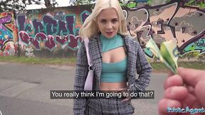 Fit Busty Blonde Ellie Shou Flashes Her Charms, Then Pleases a Guy With BJ & Sex Outdoor & Indoor