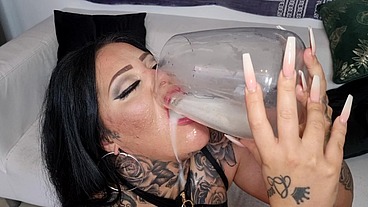 Ashley Cumstar IS BACK! Ultimate Rough Piss & Milk cocktail drinking and anal craziness! [WET]