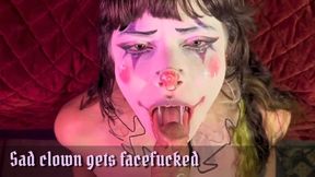 Ruined clown makeup blowjob POV