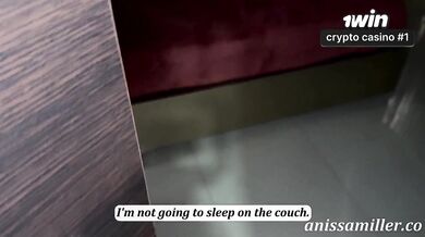 I made my stepbrother stay on the couch, but he came back and fucked me mercilessly